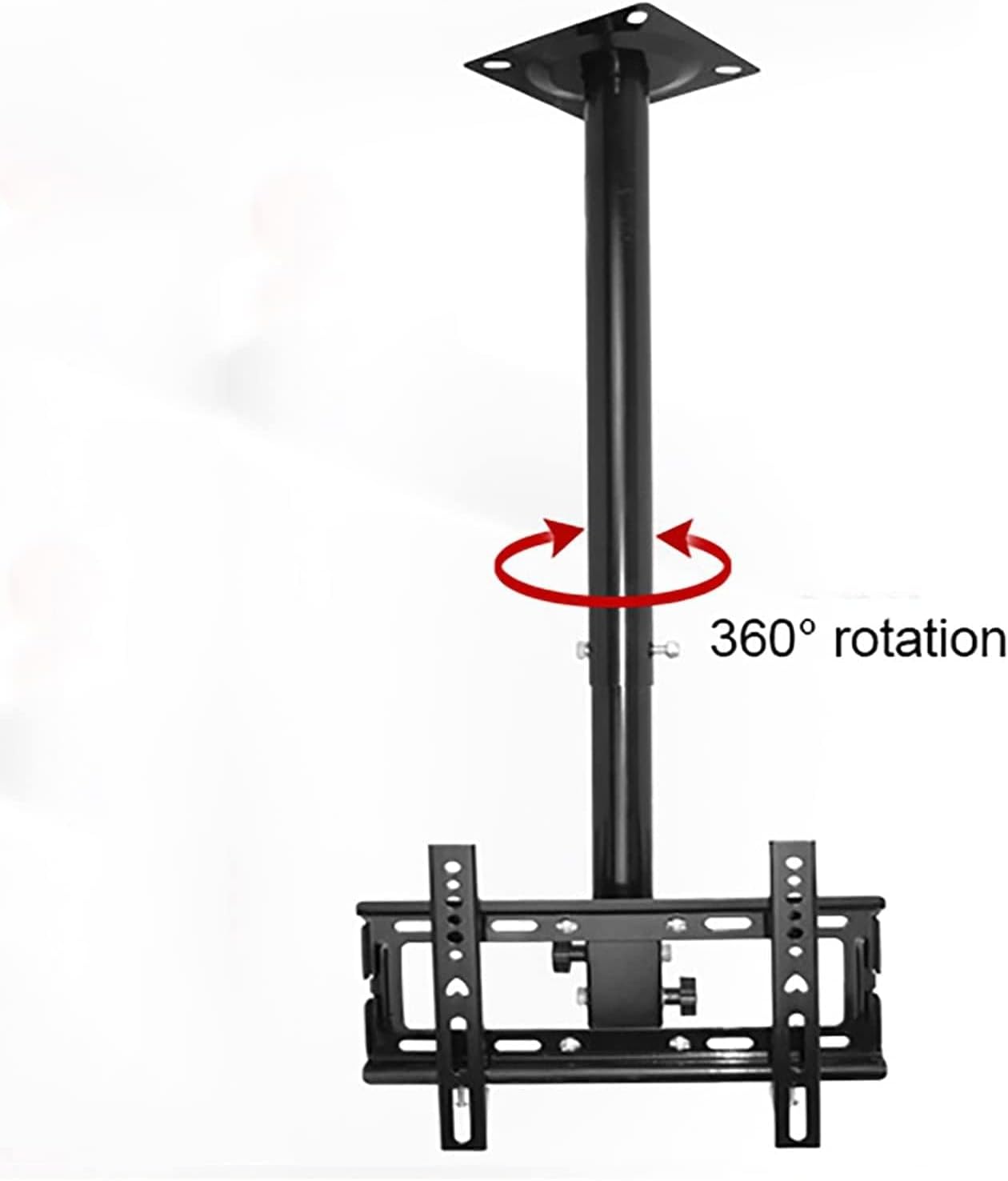 Ceiling TV Mount Adjustable for 32 55 Inch Flat Screens VESA Up to 400x400mm Supports Up to 50kg Black and White 0.52m Extension Perfect for Home Theater