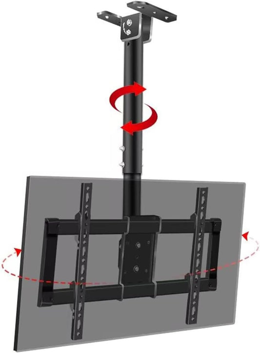 Adjustable Ceiling TV Mount Bracket, LCD TV 360 Degree Rotating Frame Stand, Fits 37-85inch TVs, Max VESA 600x400mm, with Loading 176 Lbs