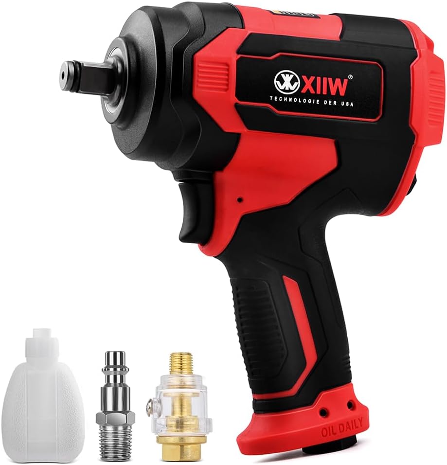 XIIW 3/4 Inch Air Impact Wrench, Max Nut-busting Torque 1950 ft-lbs, Heavy Duty 7000RPM 3/4 Air Drive Impact Gun, Twin Hammer Pneumatic Tool for Automobile Repair