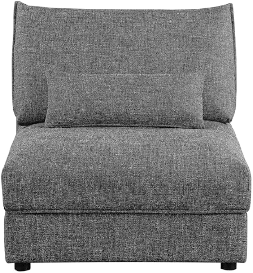 Coaster Home Furnishings - Sasha - Upholstered Armless Accent Chair with Foam Cushion and Wooden Base - Living Room - Barely Black - 551681