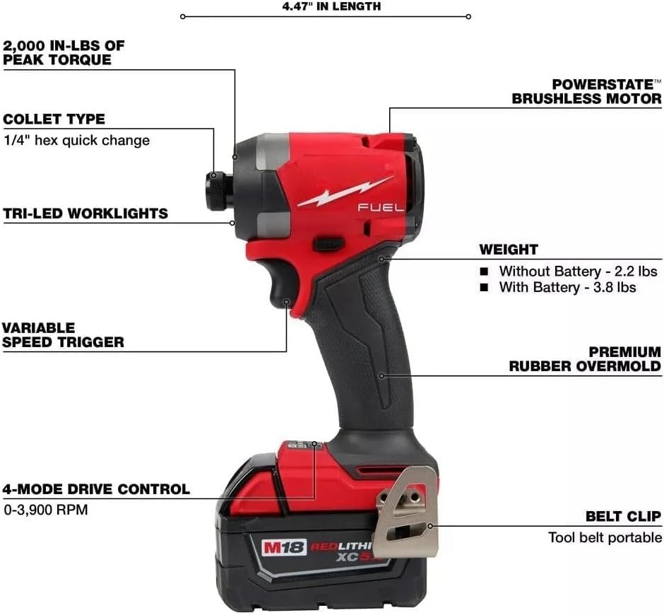 3697-22 M18 for FUEL 18V 2-Tool Combo Kit Hammer Drill & Impact Driver for Milwaukee Tool