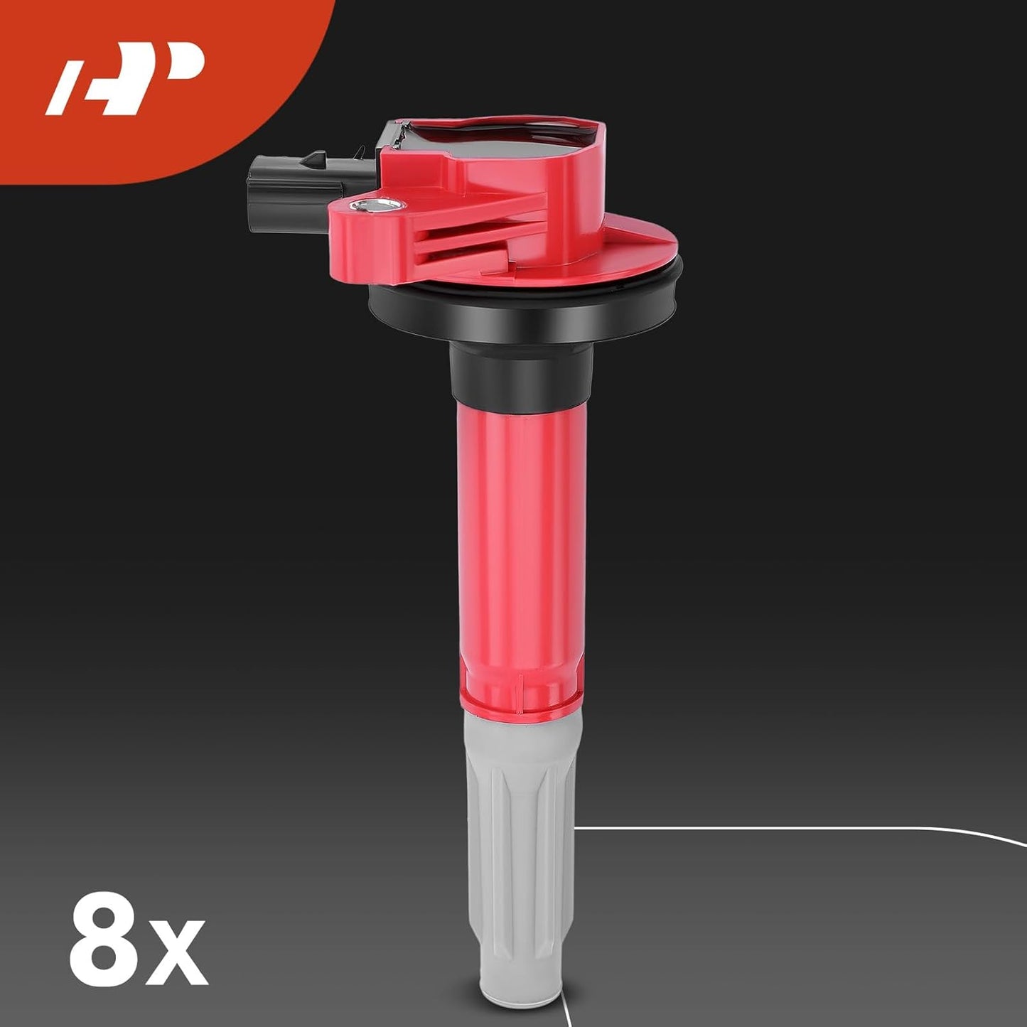 A-Premium (Red) Ignition Coils and Spark Plugs Kits Compatible with Ford F-150 2011-2016, Mustang 2011-2015, 5.0L 8-PC Set