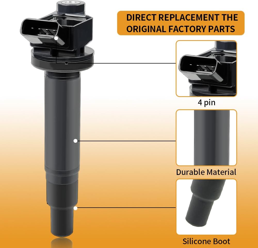 Set of 6 Ignition Coils UF267 and 4504 Iridium Spark Plugs Compatible with 1999-2018 Lexus Toyota Lexus ES300 RX300 ES330 RX330 Sienna Highlander Avalon Camry Solara 3.0L 3.3L V6