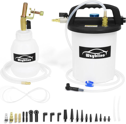 3L Vacuum Brake Bleeder Kit, One Man Pneumatic Brake Fluid and Clutch Bleeding Extractor Tool with Adapters with 1L Refilling Bottle