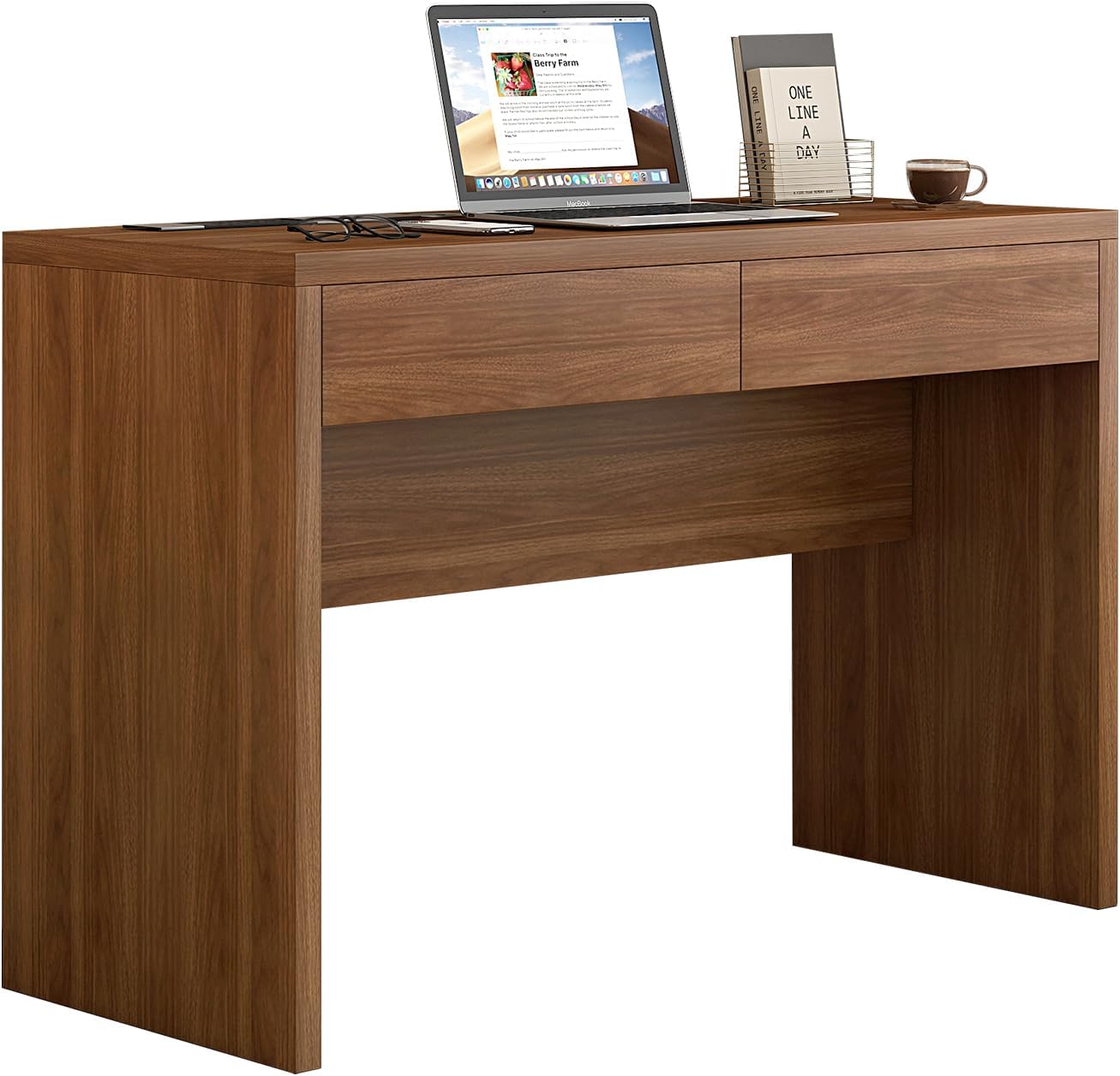 White Computer and Gaming Desk with Drawers.Home Office desks for Bedroom.Wooden Kids' Writing Table.Three-Layer Lacquered Thick Wooden Board Work Desk That can be Used as a Vanity(Z-101)