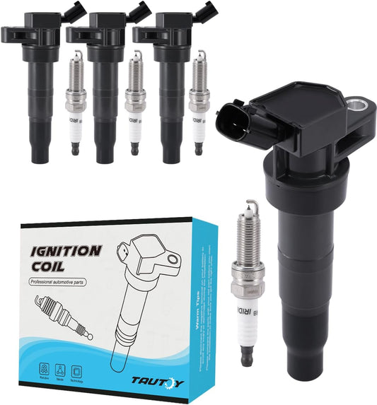 UF611 Ignition Coil with Iridium Spark Plug (2.0L 2.4L 4.6L) 2008-2016 For Hyundai Genesis Santa Sonata Tucson,Kia Borrego Optima Sorento Forte Sportage,27300-3F100 C1667 5C1724 XP6203 4 PCS