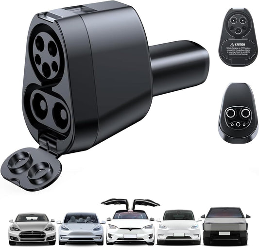 2025 Cybertruck Upgraded, 4 in1 CCS & J1772 to NACS (TSL) Charging Adapter, Fit for Tesla Model 3/Y/S/X/Cybertruck, Max 250KW DC Fast Charging, for Level 1 2 3 Charging Stations with CCS1& J1772 Plug