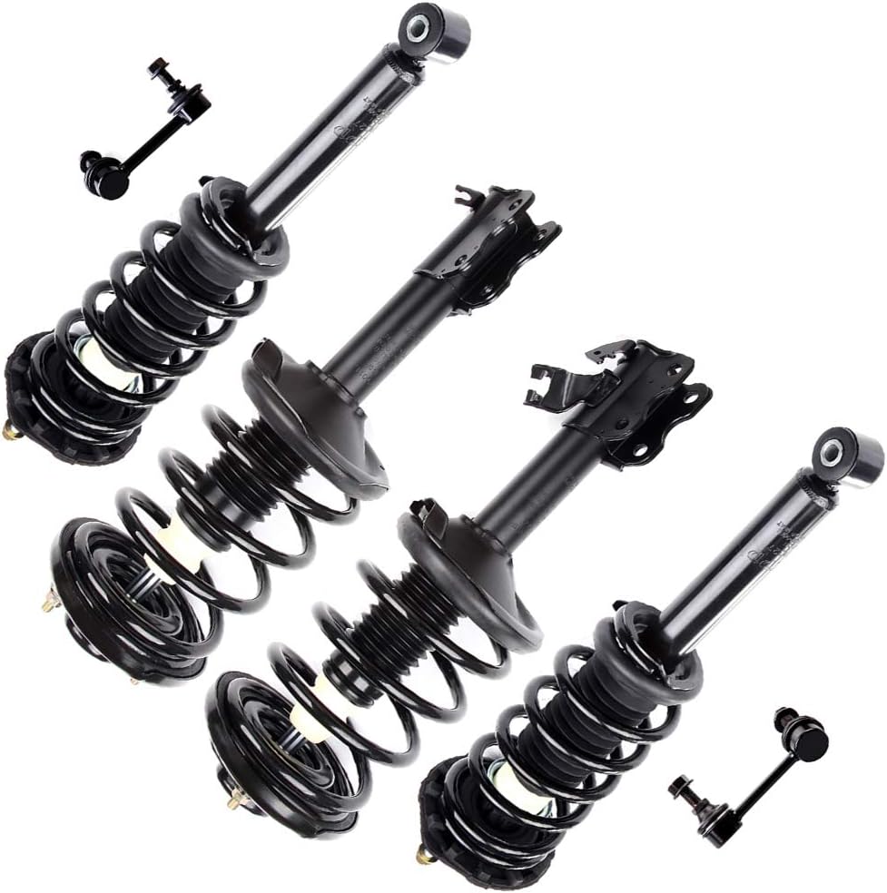 SCITOO Front Strut Spring Assembly Rear Strut Spring Assembly Sway Bar Links 6 pck,for 2000-2001 for Infiniti I30 2000-2001 for Nissan Maxima Struts 171419 171418 171327 K90432 complete struts