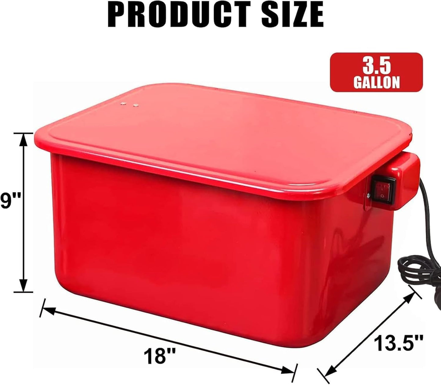 3.5 Gallon Capacity Portable Steel Cabinet Parts Washer with 110V Electric Pump for Wheel Bearings, Gears, and carburetors, Red