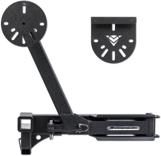 Armordillo Hitch Mount Swing Out Spare Tire Carrier Up to 35"|Compatible with Trailer Hitch 2" Receiver|8735527|Steel|Universal|Texture Black