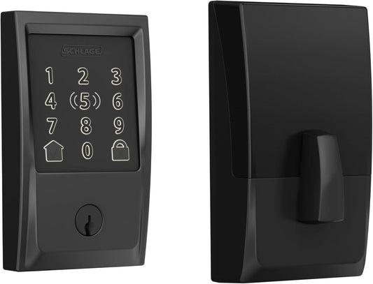 Schlage Encode Plus Smart Wi-Fi Lock for Front Door, Keyless Entry Deadbolt, Unlock with Apple Watch, Built-in WiFi and App Control, Easy Install, Alexa & Apple HomeKit Compatible, Matte Black