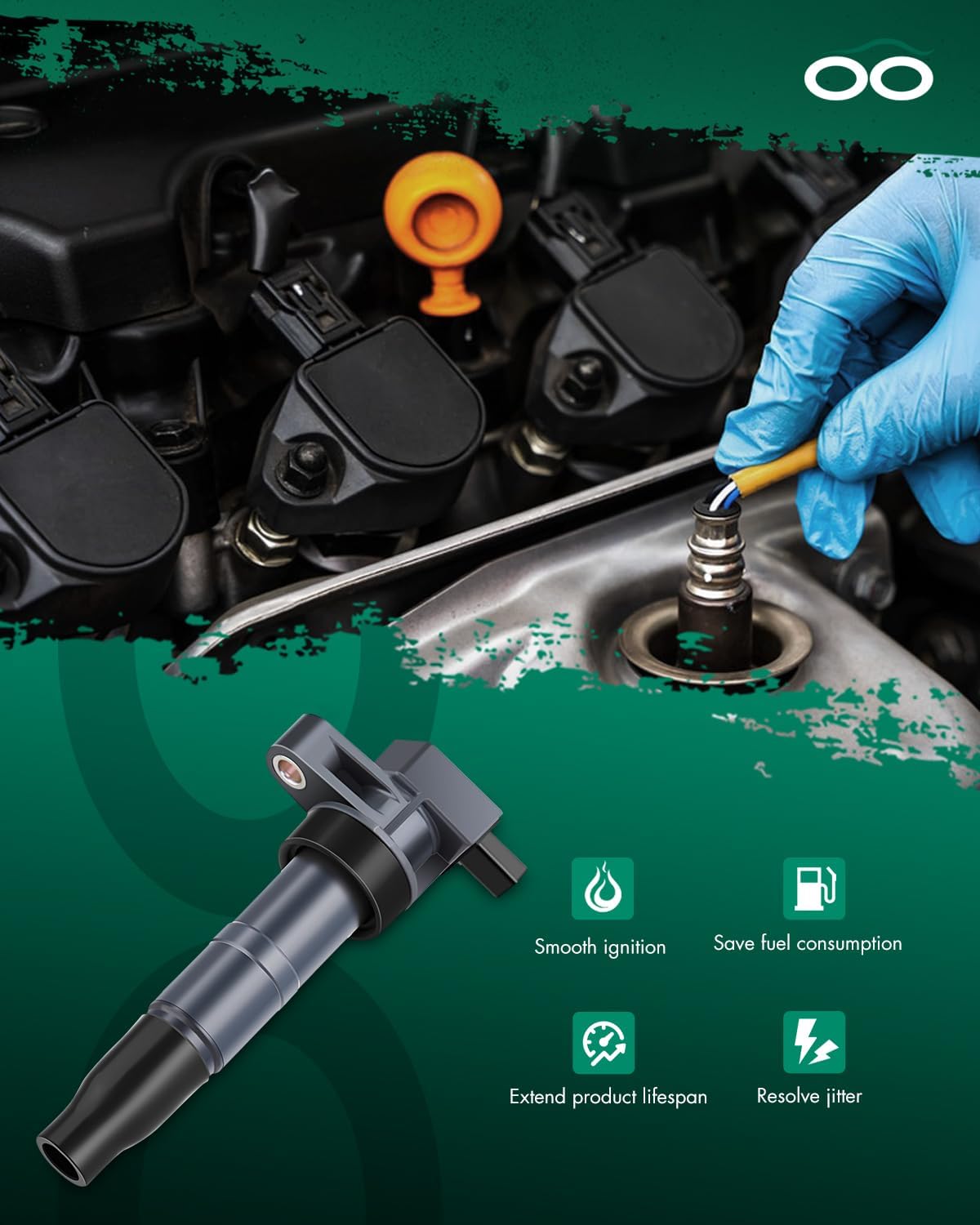 SCITOO Ignition Coil Coils Pack fits for Kia Sorento 3.8L 2007-2009 for Sorento 3.5L 2011-2013 for Sedona 3.8L 2006-2010 for Azera 3.3L 2007-2016 UF546 IC626 52-1842 set of 6