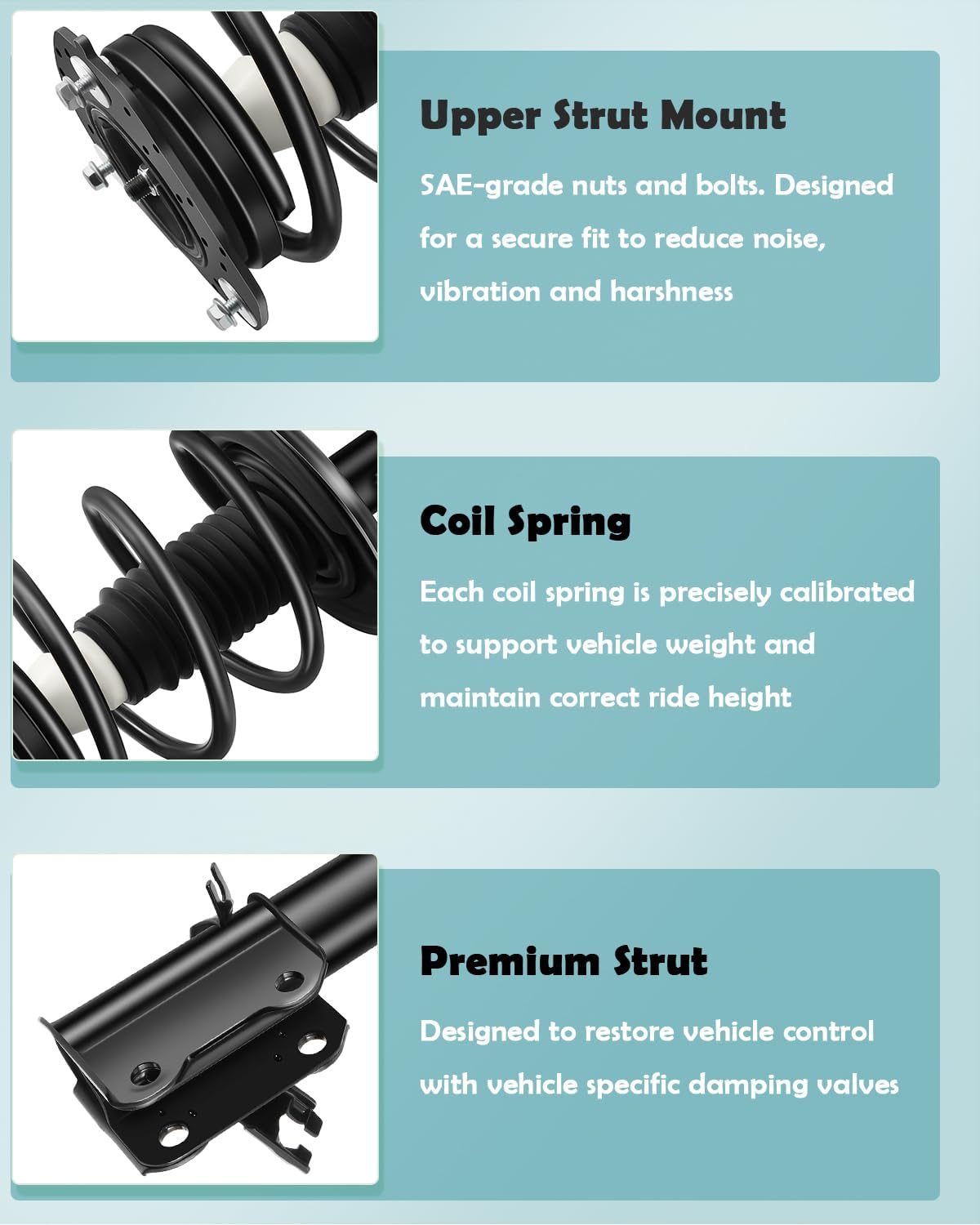SCITOO Front and Rear Shock Absorber Assembly Fit for 2007-2012 for Nissan Altima, Complete Shock and Strut Assembly Kit Fit for 172393 182393 349075 4PCS