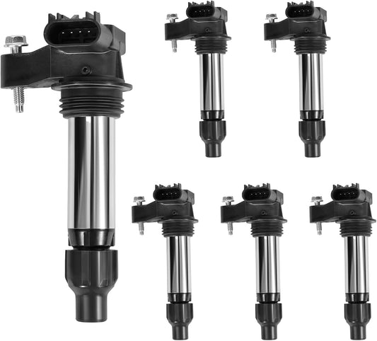 6Pcs Ignition Coil Pack Compatible with Chevy Traverse Impala Malibu Equinox Colorado Camaro & Cadillac CTS SRX ATS XTS & GMC Canyon Acadia Terrain & Buick Enclave LaCrosse & Saturn/Suzuki/Saab UF569