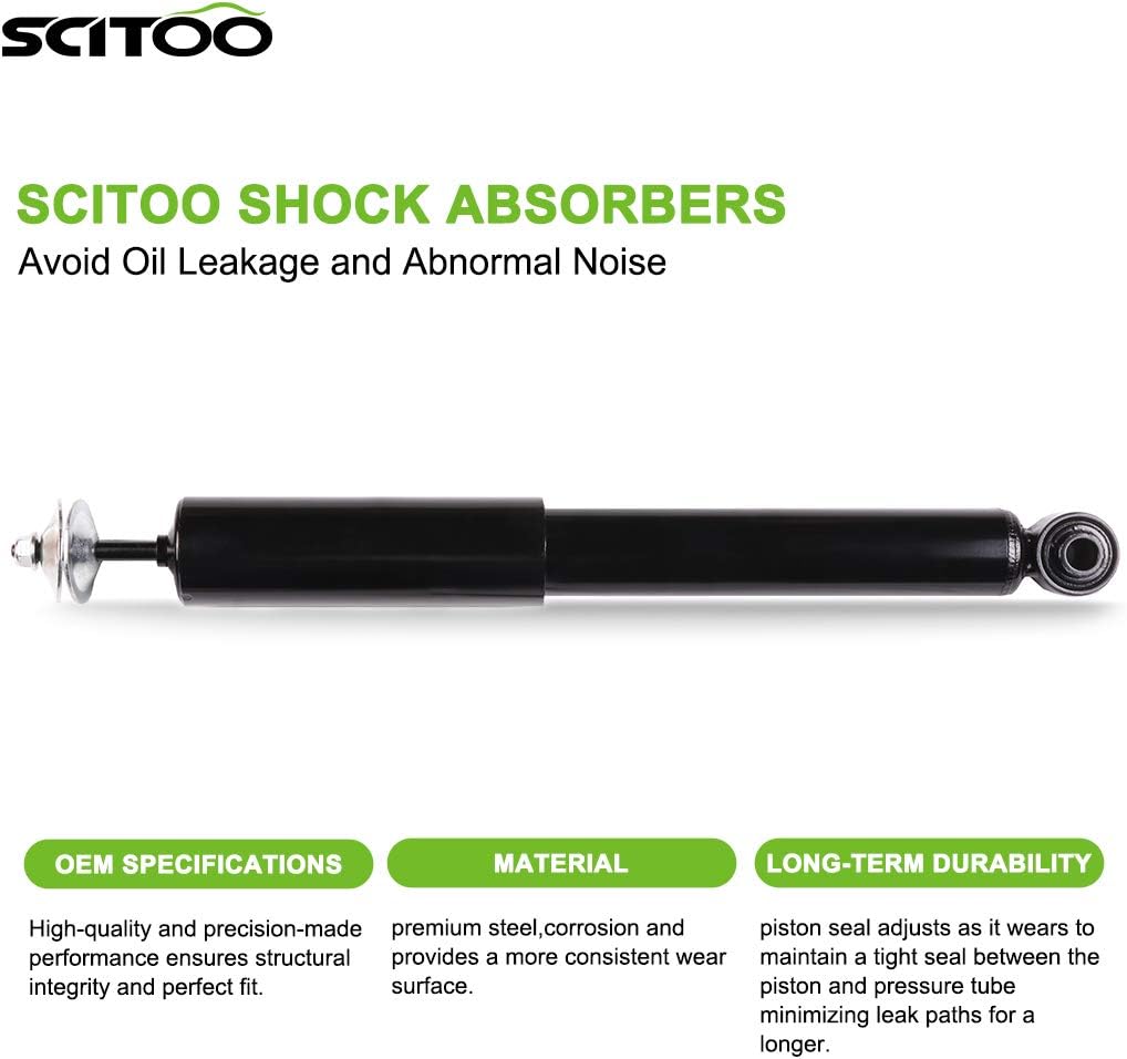 SCITOO Full Set Shocks for Malibu, Shocks Absorbers and Struts Fits 04 05 06 07 08 09 10 11 12 for Chevy Malibu,05 06 07 08 09 10 for Pontiac G6,08 for Saturn Aura Amortiguadores