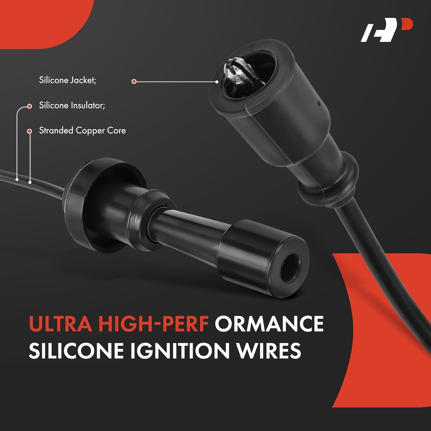 A-Premium 2 Ignition Coils with 2 Wire and 4 Iridium Spark Plugs Compatible with Mitsubishi Lancer 2004-2005 2.0L