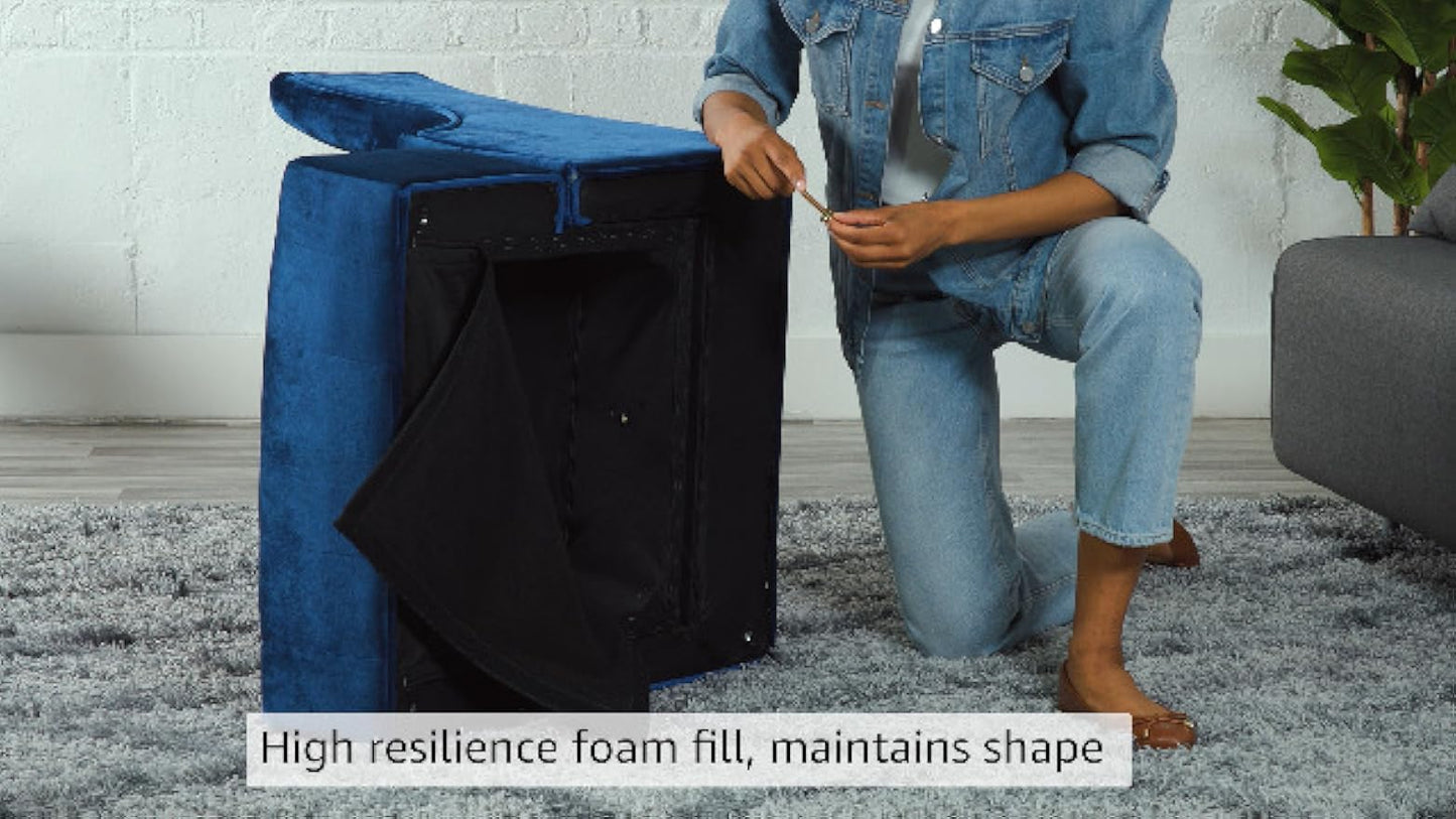 Christopher Knight Home Toddman High-Back Velvet Club Chair, Navy Blue