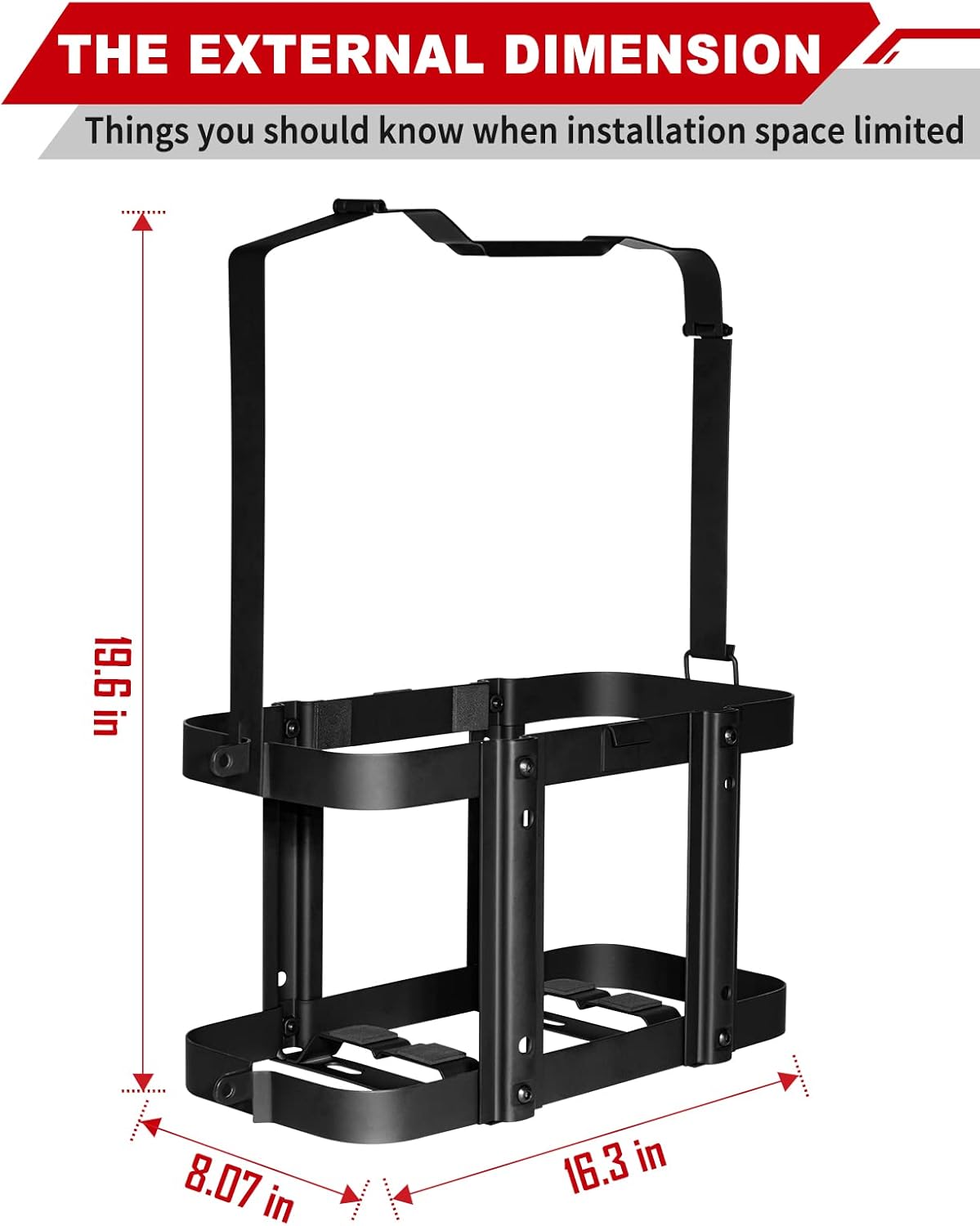 2 Pack Upgrade Jerry Can Mounting Holders, 5 Gallon (20 Liter) Black Double Lockable Jerry Gas Can Holder Racks