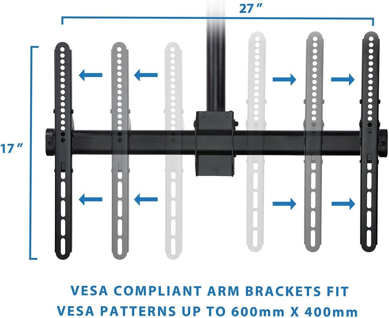 Universal TV Stand Adjustable TV Ceiling Mount Bracket - TV Wall Mount Bracket Fits 32-65 Inch 4K TVs, Adjustable Height Telescoping Tilt and Swivel Flat Sn Display, Black (Size : 100cm- (60cm)