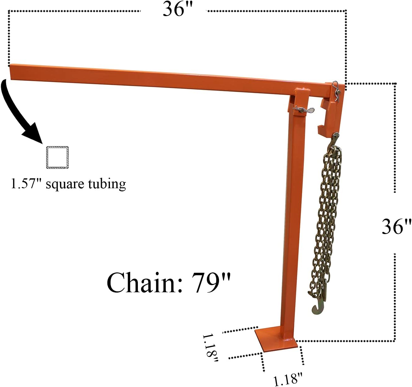 T-Post Puller Fence Post Puller 36" T Post Puller Fence Post Puller Heavy Duty Fence Post Puller Puller T Post Puller for Round Fence Posts T Stakes Sign Post & Tree Stump (T Post Puller + 79" Chain)