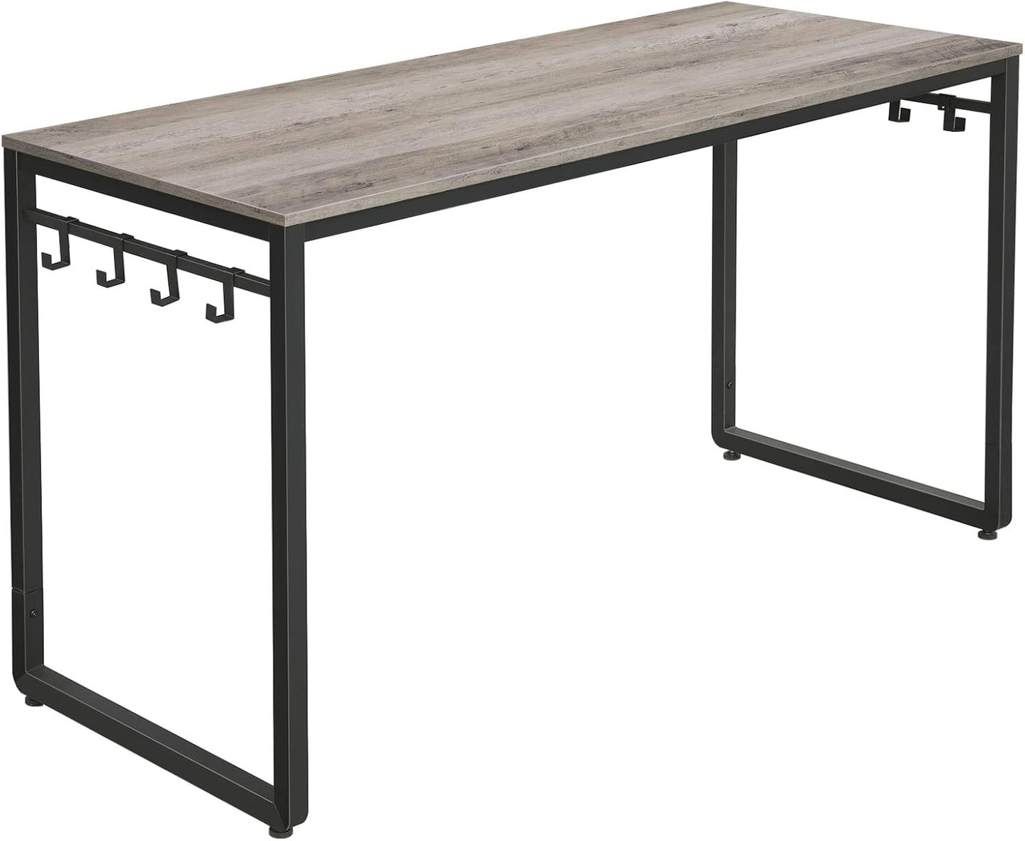 VASAGLE Computer Desk, Office Desk with 8 Hooks, for Study, Home Office, Easy Assembly, Industrial Design, 47.2 x 23.6 x 29.5 Inches, Rustic Brown ULWD58X