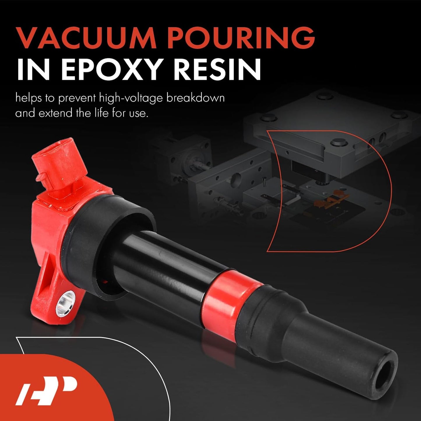 A-Premium (Red) Engine Ignition Coil Pack Compatible with Kia Soul 2012-2019, Forte 2014-2018, Rondo 2014 & Hyundai Elantra 2010-2020, Tucson 2014-2020, Elantra Coupe, Elantra GT, 1.8L 2.0L, 4-PC Set