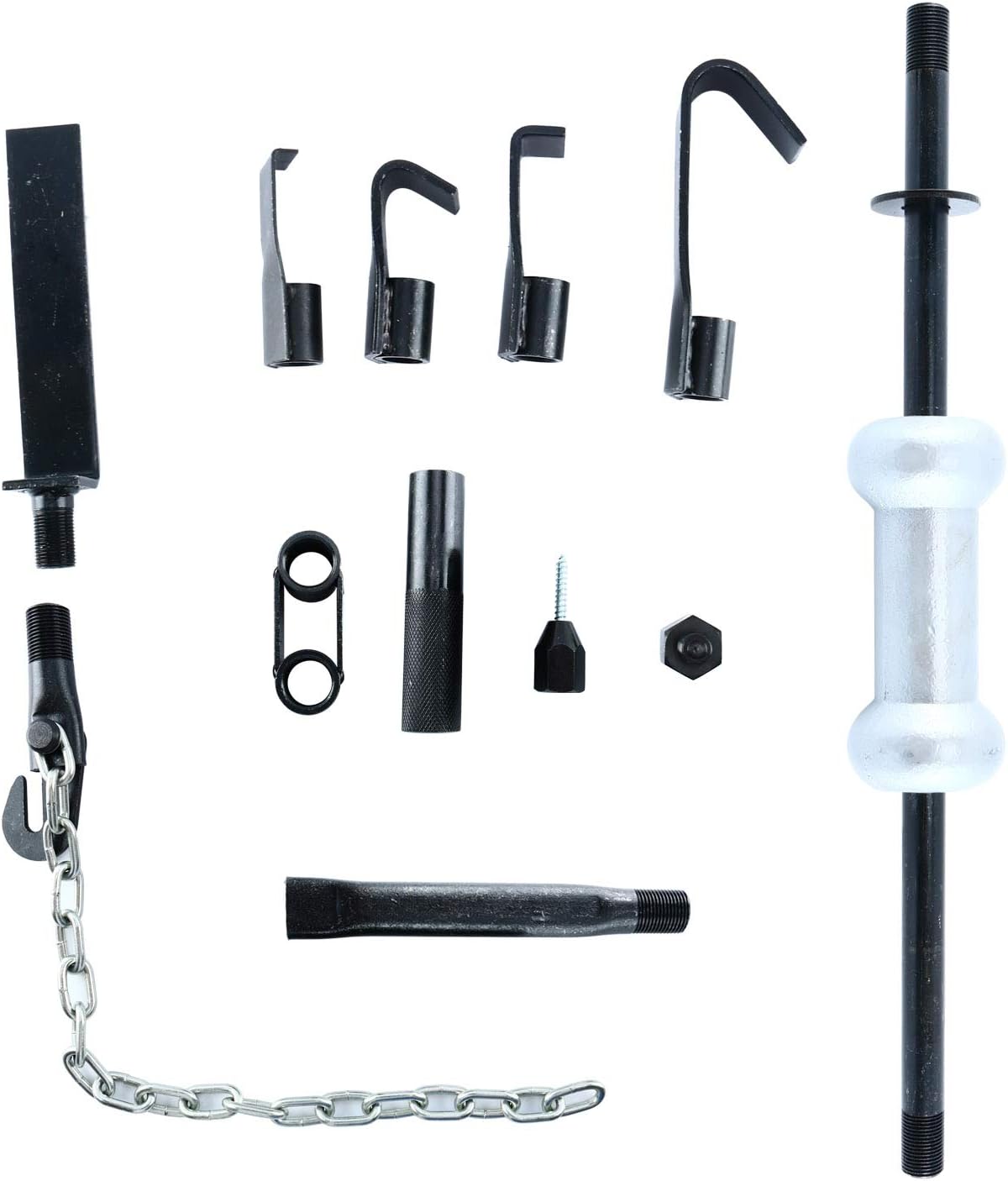 8MILELAKE Auto Truck Dent Puller Tool Set with 10lbs Universal Slide Hammer 13pc Dent Repair Tool
