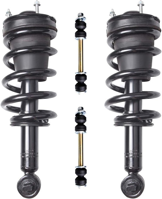SCITOO Struts suspension kit For Chevrolet Tahoe 2007-2012,For Chevrolet Avalanche 2007-2013,For Chevrolet Suburban 1500 2007-2014 Front Strut Spring Assembly,Stabilizer Bar Link Kit 4Pcs,139104