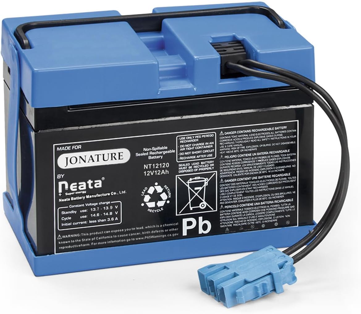 12 Volt Charger and 12V 12AH Battery Combo Kit for Peg Perego for Polaris RZR 900 for John-Deere Gator XUV for Polaris Slingshot for Gaucho Rock'in Children Ride on Car