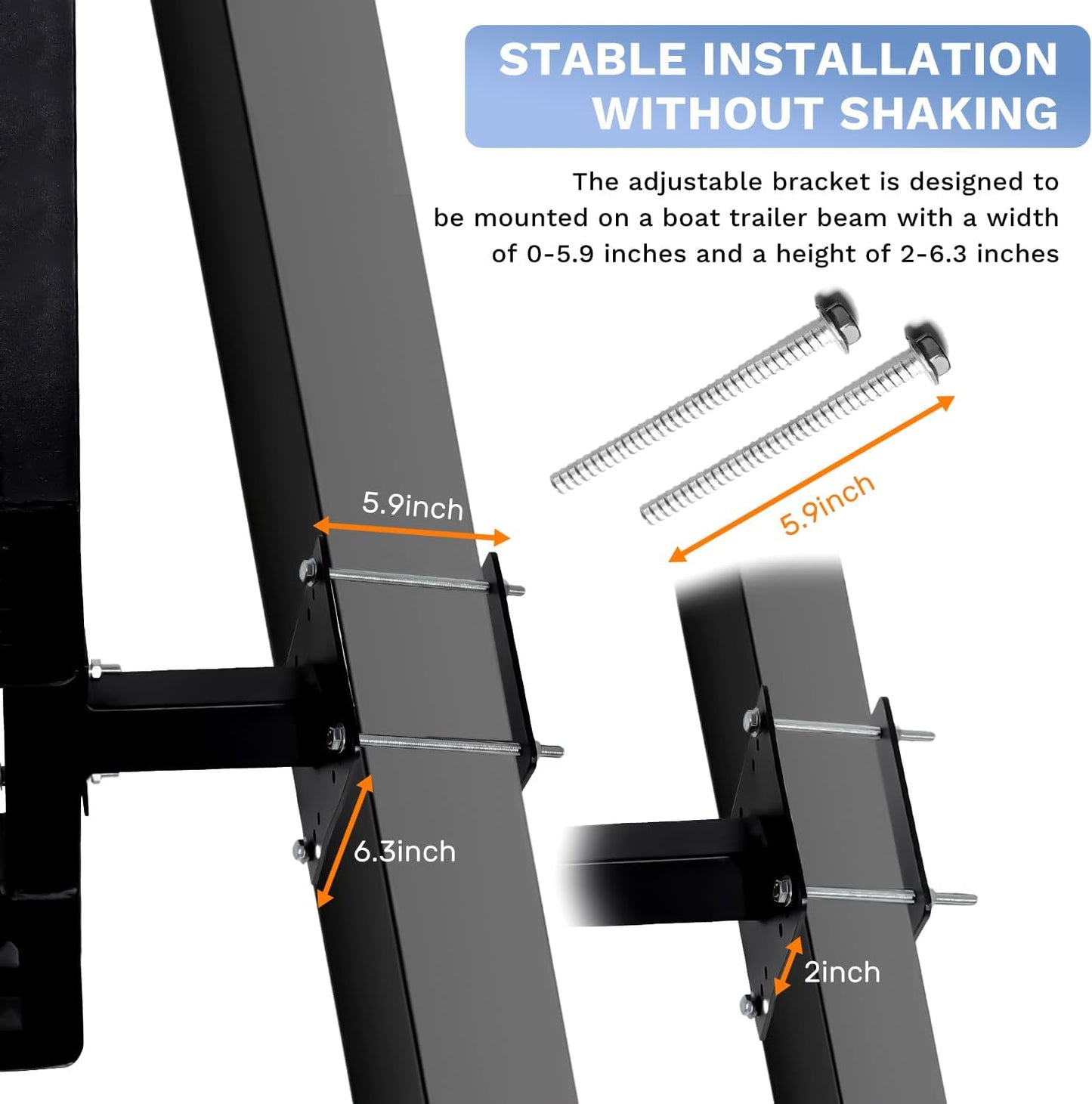 3 Steps Heavy Duty Boat Trailer Steps, 500 lbs Capacity Boat Trailer Ladder with Non-Slip Surface, Universal Fit Boarding Steps for Bass Boat, Pontoon Boat, Loading Gear or Fishing