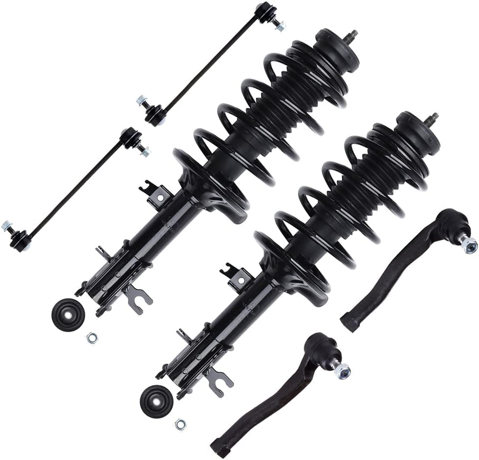 SCITOO Struts Shock suspension kit for Chevrolet Aveo 2004-2011,for Chevrolet Aveo5 2006-2011,for Pontiac G3 2009,Complete Struts Assembly Stabilizer Bar Link Kit Tie Rod End 6 Pcs