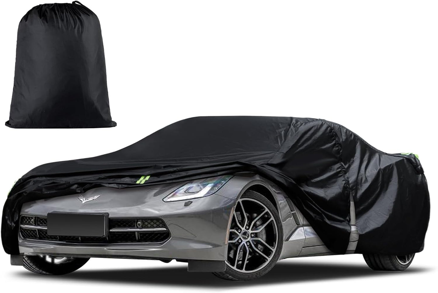 Car Cover Custom Fit for Ford Mustang 1994-2025, for Chevy Camaro 2010-2025, Waterproof All Weather Full Exterior Cover Rain Hail Sun Protector Car Cover with Door Zipper