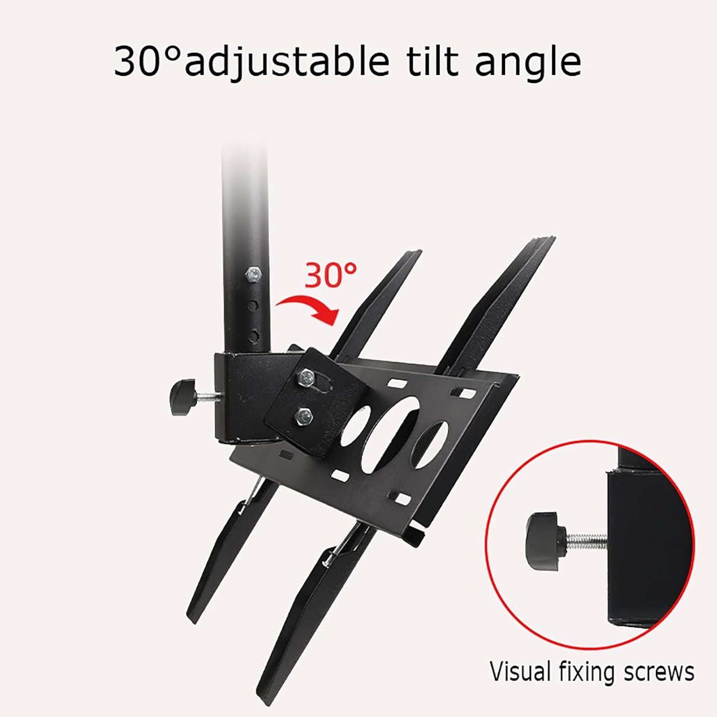 Ceiling TV Mount Adjustable Tilt & Swivel Bracket Fits Most 26 65 Inch TVs Expansion Bolt in Tion Supports VESA Up to 400x400 mm Heavy Duty Design.