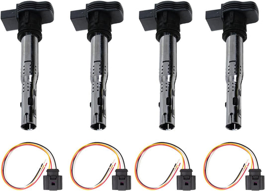 TRQ Ignition Coil Set Compatible with 05-16 Audi 06-17 Volkswagen