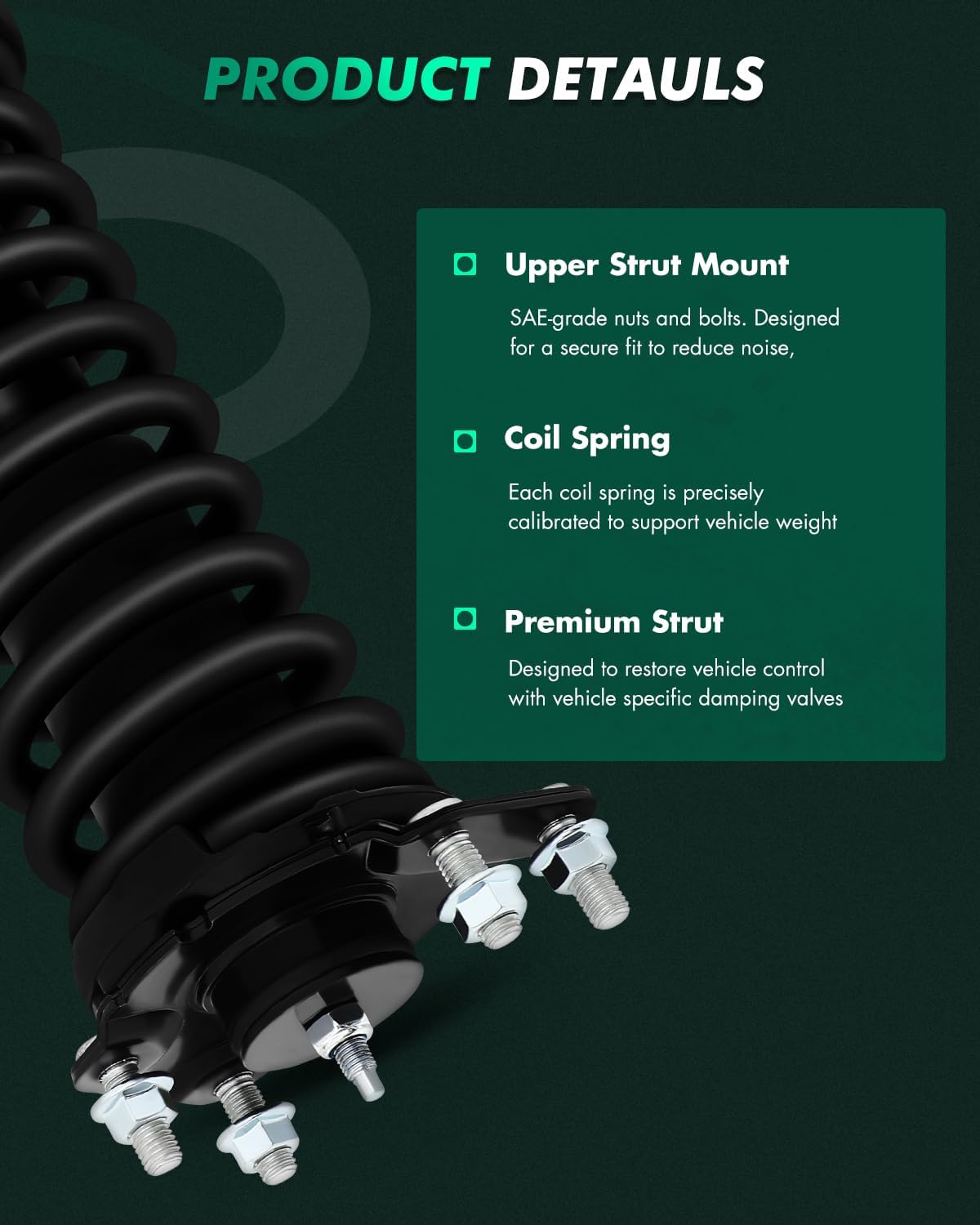 SCITOO Front + Rear Pair Complete Strut Coil Spring Assembly Replacement Struts Shocks Fit for 07 08 09 10 11 for Dodge Nitro,02 03 04 05 06 07 08 09 10 11 12 for Jeep Liberty - Excludes Diesel Models