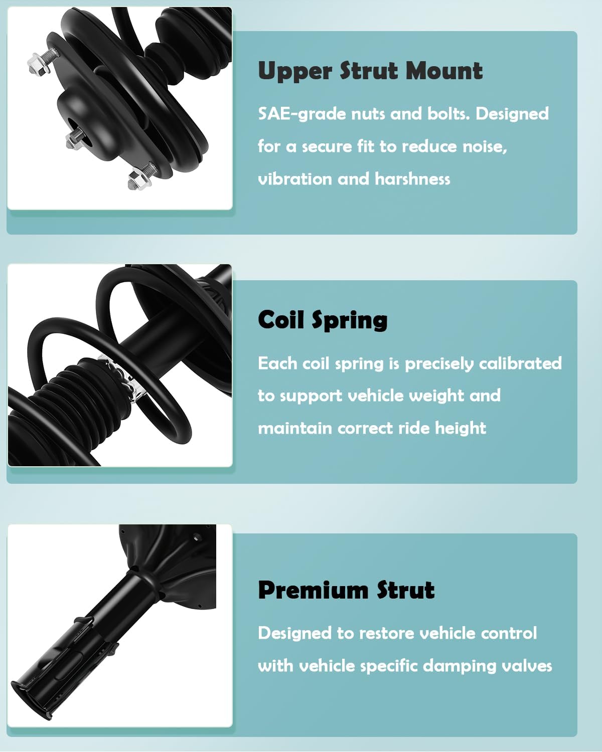 SCITOO Front Shock Absorber Assembly Fit for 2002-2007 for Mitsubishi Lancer, Complete Shock and Strut Assembly Kit Fit for 172142 2PCS