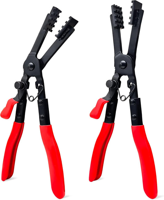 2Pcs Heavy-Duty Multi-Angle Hose Clamp Plier Set with Locking Device for Quick Removal and Installation of Various Types of Strong and Hard-to-reach Hose Clamps…