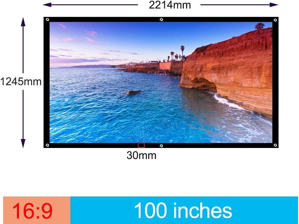 100 Inch 16:9 Outdoor Simple Portable Screen Travel Front & Rear Projection Screen Night Super Thin Projection Screen