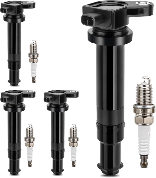 UF499 Ignition Coil & 7090 Double Iridium Spark Plug For 2006-2011 Hyundai Accent/Kia Rio Rio5 L4 1.6L Replaces# 2730126640 5C1586 GN10330 C1543