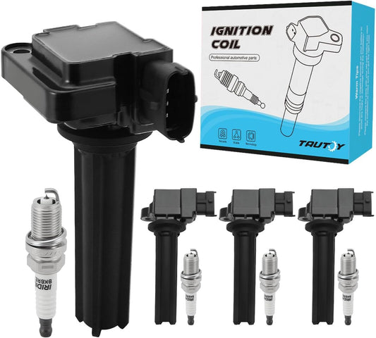 Set of 4 UF526 Ignition Coil Pack & Iridium Spark Plugs (2.0L Only) For Saab 9-3 2004-2011, 9-3X 2010-2011,Replace # 12787707 178-8440 H6T60271