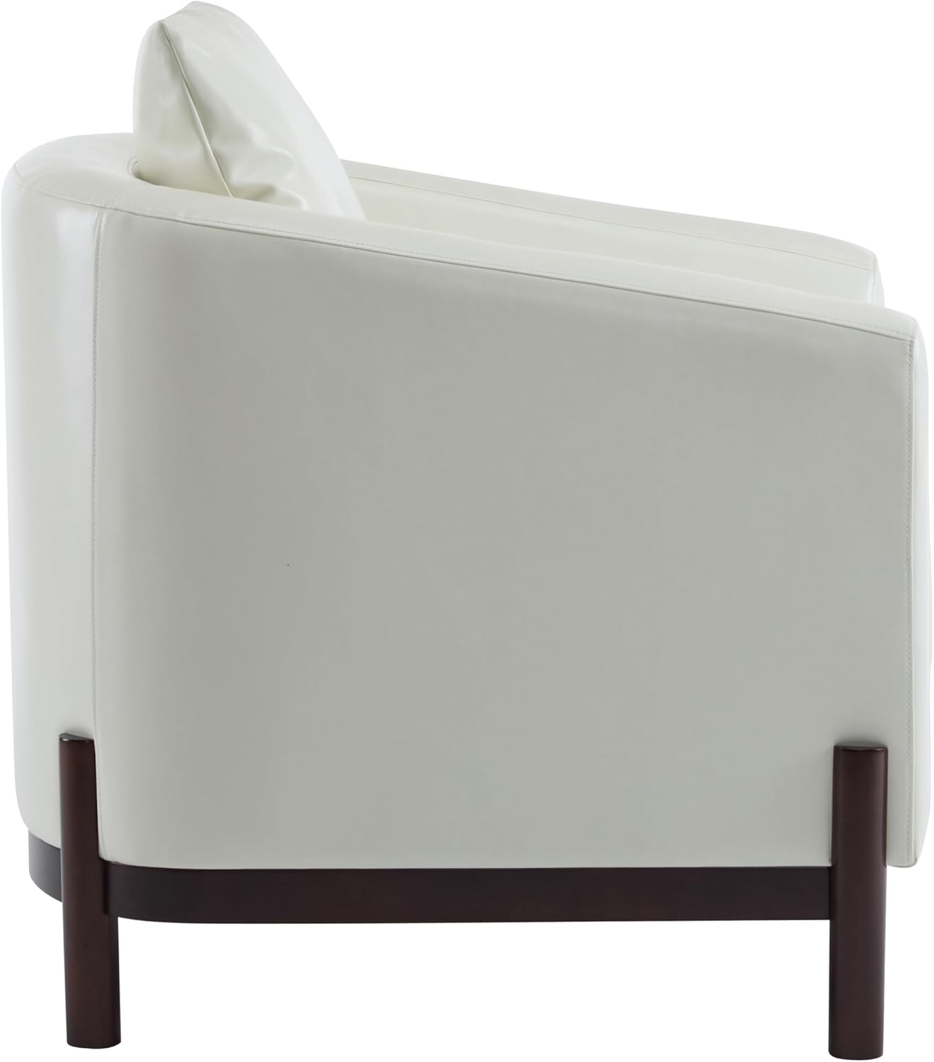 Christopher Knight Home Upholstered Club Chair, Comft Accent Chair, Soft Armchair, Reading Single Sofa with Wood Legs, Barrel Lounge Chair for Living Room Bedroom Home Rest 33.5" x33.5x31.5, White