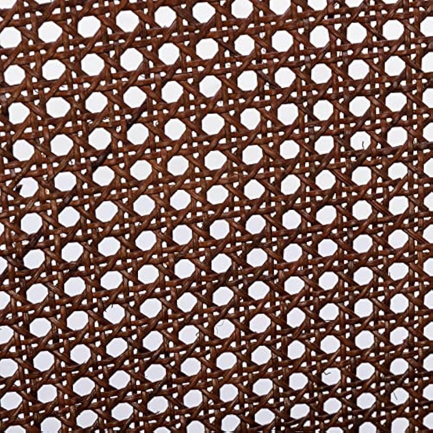 ZHENGHAO Brown Leather Accent Chairs Set of 2, Mid Century Modern Rattan Chairs with Armrest, Upholstered Comfy Leisure Chair for Living Room/Bedroom/Fireplace, Brown, Leather Brown