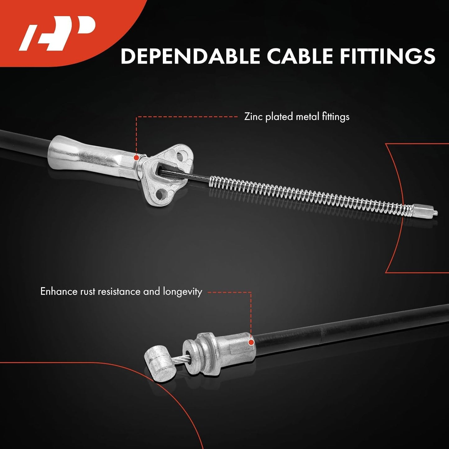 A-Premium Rear Driver & Passenger Side Parking Brake Cable Assembly Compatible with Toyota Models: Camry 2007 2010-2011, 2-PC Set