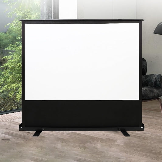 60/72/80 Inch Manual Pull Up Projector Screen 16:9 Floor Standing Projector Screens with Stand, Portable and Retractable Video Projection Screen for Indoor Outdoor(72in/16:9)