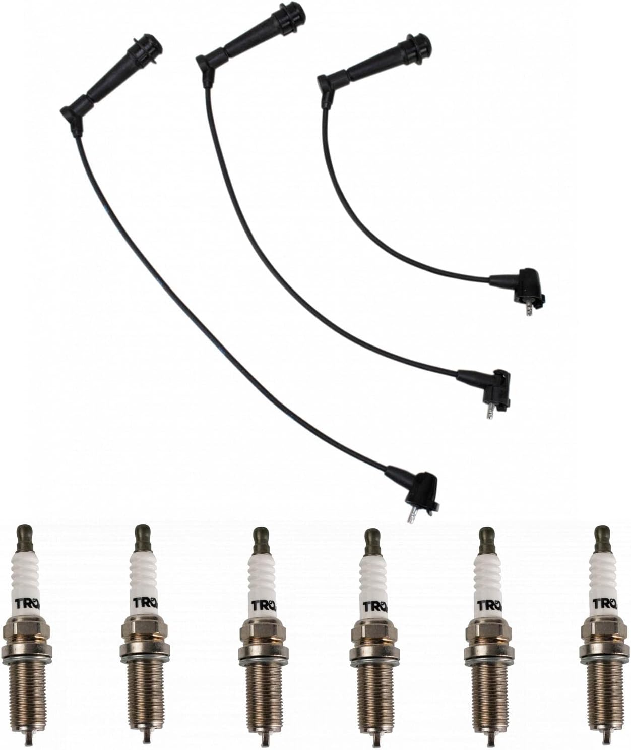 TRQ Ignition Kit Spark Plugs Wire Set Compatible with 2011-2019 Ford Fiesta