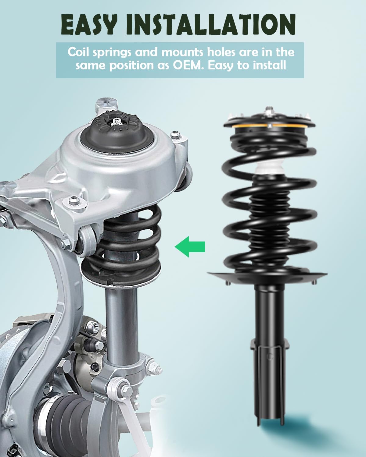 SCITOO Front Complete Struts Assembly Shock Absorber for Buick LeSabre/Cadillac DeVille/Pontiac Bonneville 2000-2005,for Buick Lucerne/Cadillac DTS 2006-2011 Automotive Replacement Struts - 2PCS