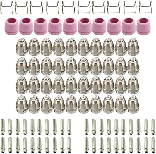 100pcs SG-55 AG-60P WSD-60 Plasma Cutter Consumables，Plasma Cutter Cutting Torch Tip Nozzles Consumables Kit