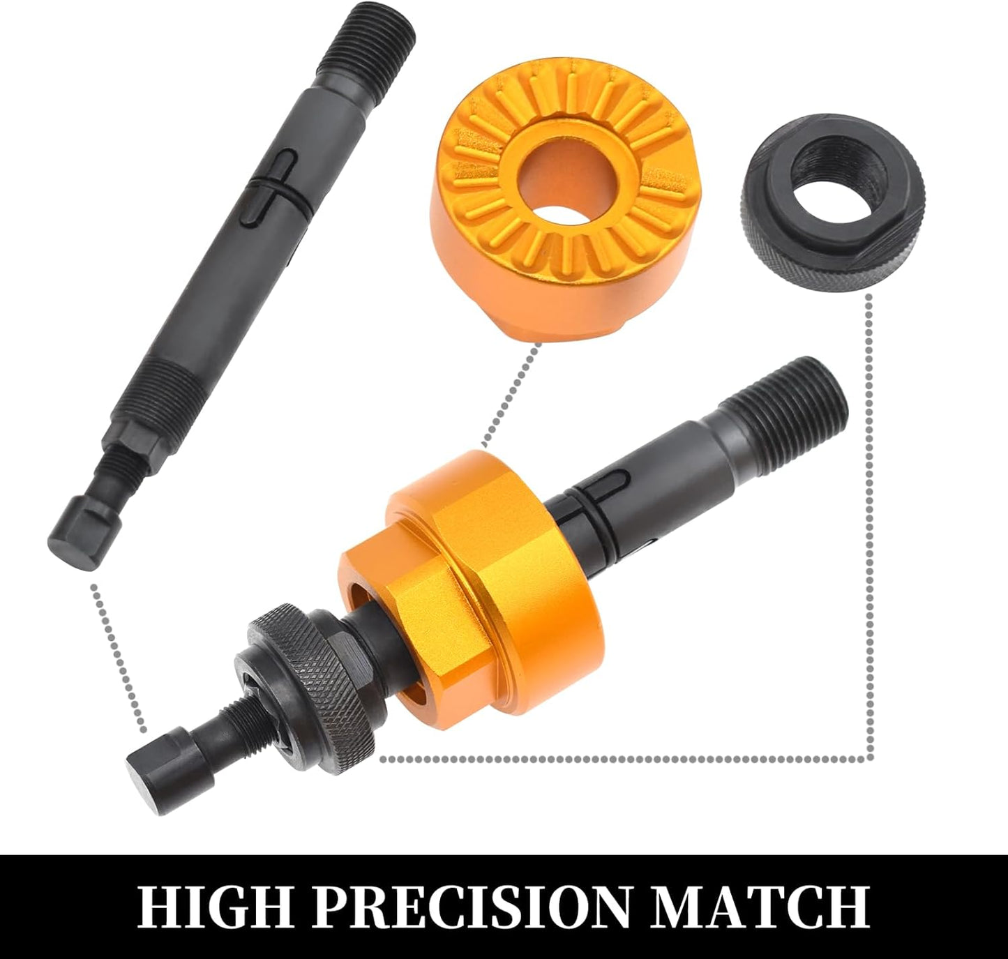 8pcs Vibration Damper Holding Tool Crankshaft Pulley Removal Shock Absorber, Compatible with Audi, Seat, Skoda, VW 1.8/2.0 4V TFSI EA888 Gen 1/2/3, Replace T10531, With Carrying Case & Glove