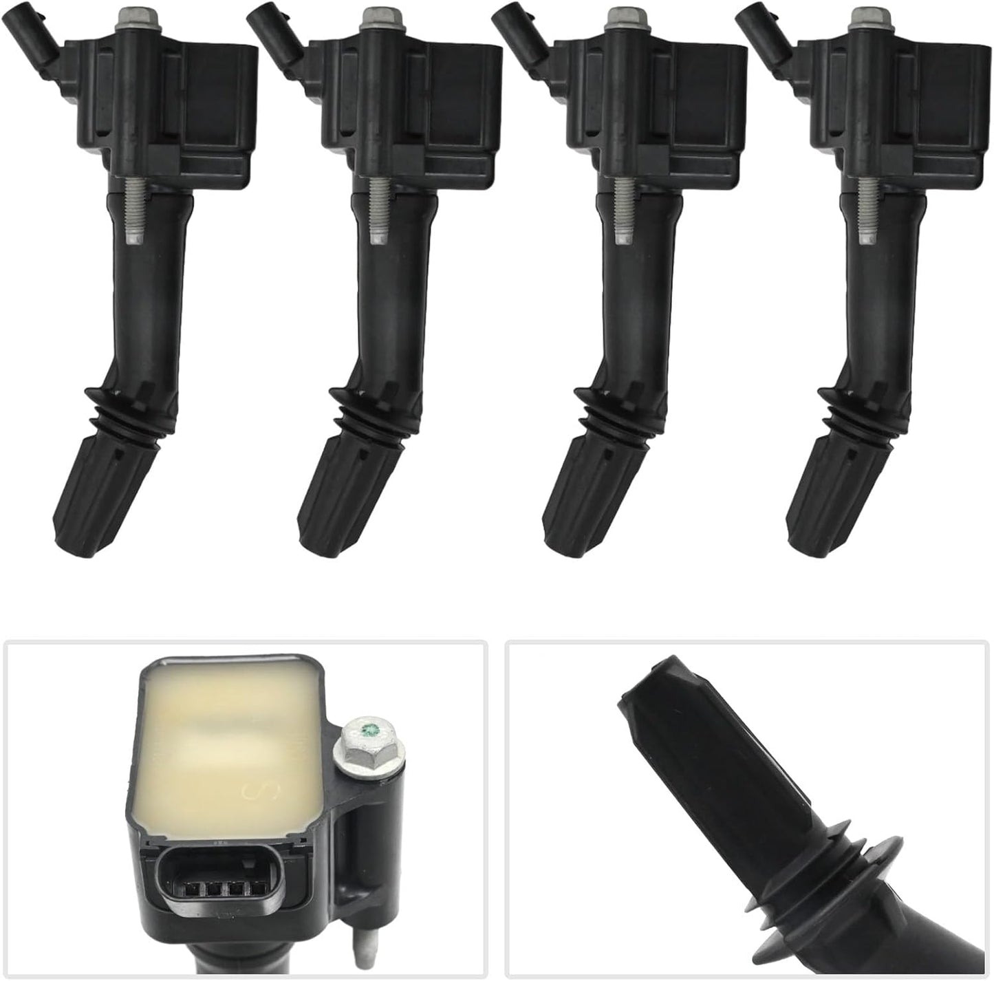 Set of 4 UF802 Ignition Coil Pack Replacement for Chevy Equinox/Malibu/Cruze/Volt 2016-2019, Buick Encore, GMC Terrain 1.4L 1.5L 1.6L | Replaces 12635672 12670053 5C2095 (Black)