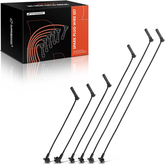 A-Premium Ignition Spark Plug Wires Set of 6 Compatible with Ford Explorer 1997-2000, Explorer Sport 2001, Explorer Sport Trac 2001 & Mercury Mountaineer 1998-2001, V6 4.0L